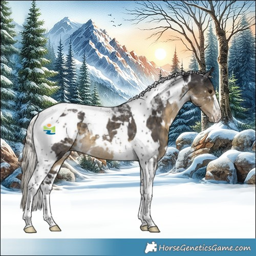 Horse Color:White Spotted Silver Smoky Black Tobiano Varnish 