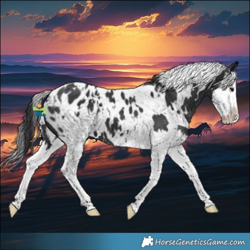 Horse Color:White Spotted Black Splash Near Leopard 