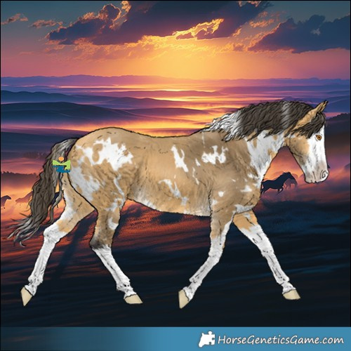 Horse Color:White Spotted Buckskin Splash 