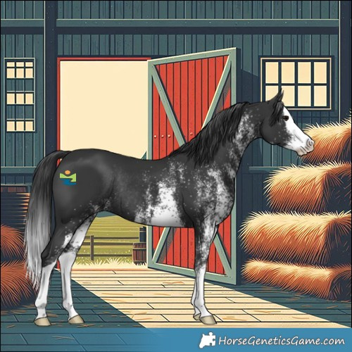 Horse Color:White Spotted Black Splash Rabicano