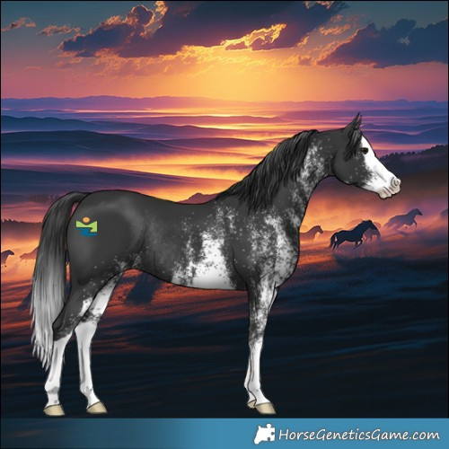 Horse Color:White Spotted Black Splash Rabicano 