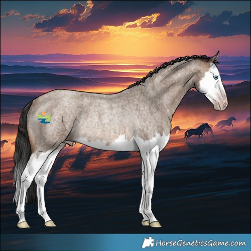 Horse Color:Gray Amber Champagne Roan Splash Rabicano 