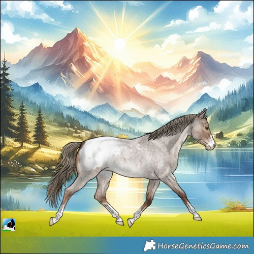 Horse Color:Liver Red Dun Roan Snowcap