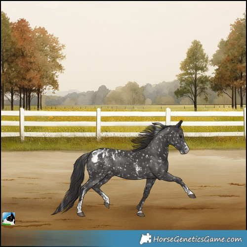 Horse Color:Smoky Black Sabino Skewed LP Spotted Rabicano 
