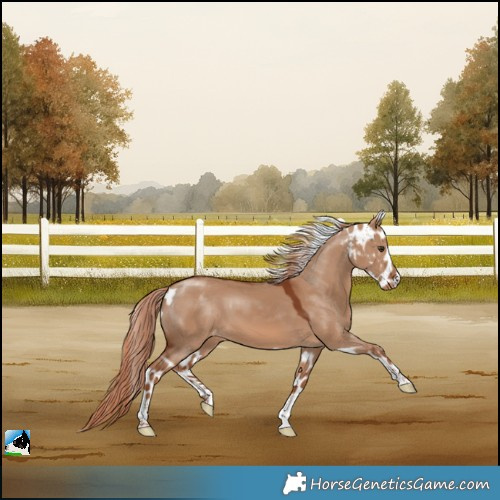 Horse Color:Red Dun Skewed LP Spotted Rabicano 