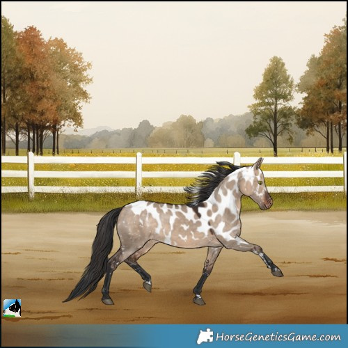 Horse Color:Brown Dun Skewed LP Spotted