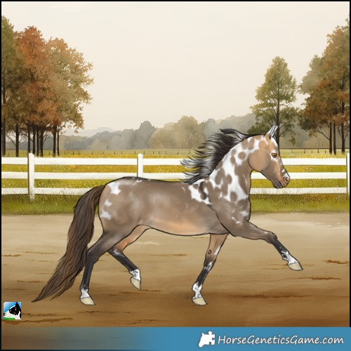 Horse Color:Buckskin Dun Skewed LP Spotted 