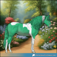 Horse Color:Gray Watercolor Brown Tobiano Varnish Rabicano 
