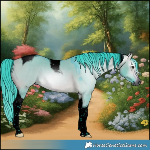 Horse Color:Gray Void Watercolor Buckskin Dun Tobiano 