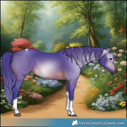 Horse Color:Gray Watercolor Brown Tobiano Rabicano 