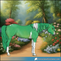 Horse Color:Gray Watercolor Bay Tobiano Rabicano 