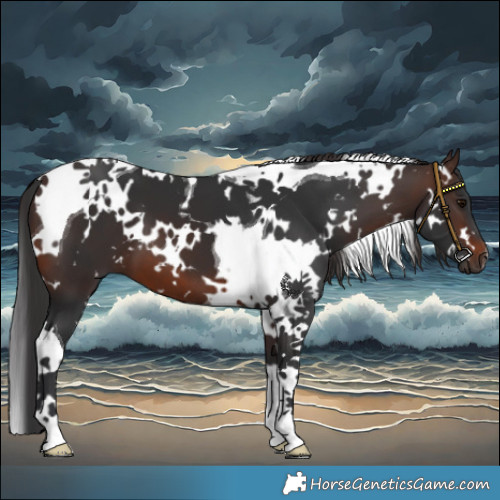 Horse Color:White Spotted Brown Tobiano 