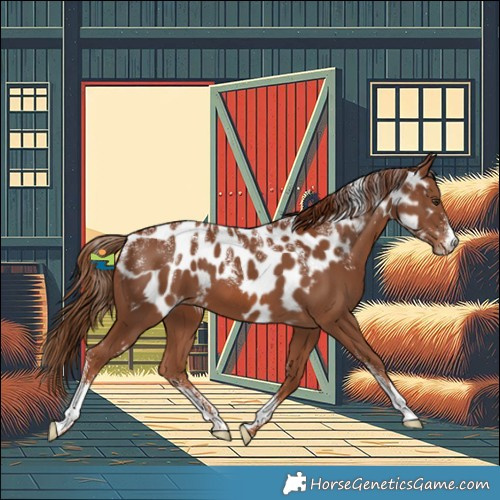 Horse Color:Powder White Chestnut Skewed LP Spotted 