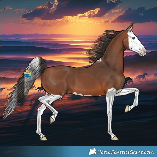 Horse Color:Bay Splash Skewed Appaloosa 
