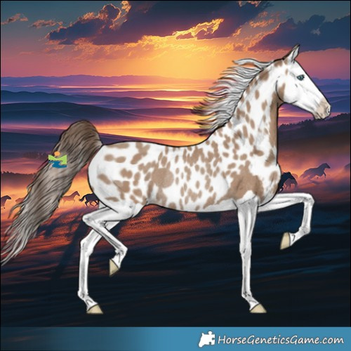 Horse Color:Classic Champagne Splash Skewed Appaloosa Rabicano