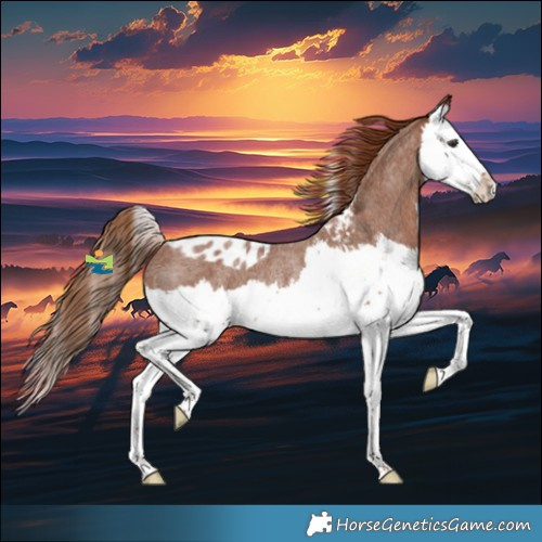 Horse Color:Red Roan Splash Skewed Appaloosa Rabicano