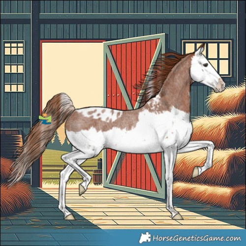 Horse Color:Red Roan Splash Skewed LP Spotted Rabicano
