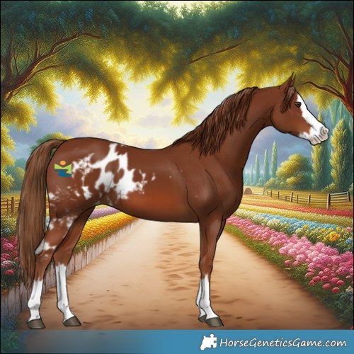Horse Color:Chestnut Splash Skewed Appaloosa