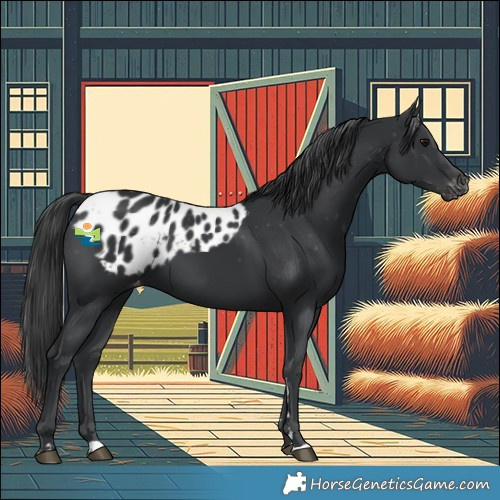 Horse Color:Black Skewed LP Spotted 