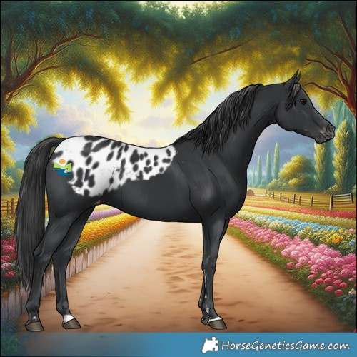 Horse Color:Black Skewed Appaloosa