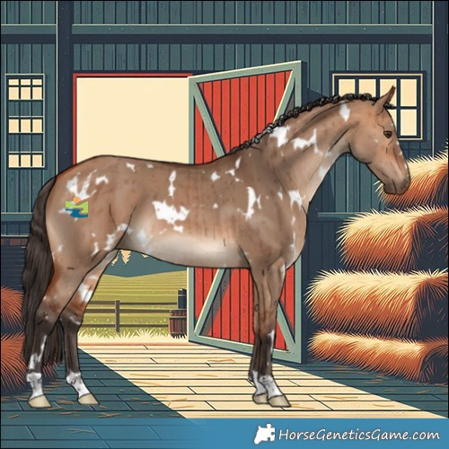 Horse Color:White Spotted Bay Dun Brindle