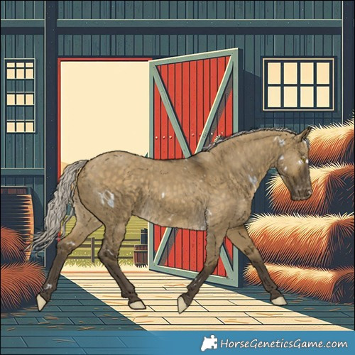 Horse Color:White Spotted Silver Buckskin Dun Varnish