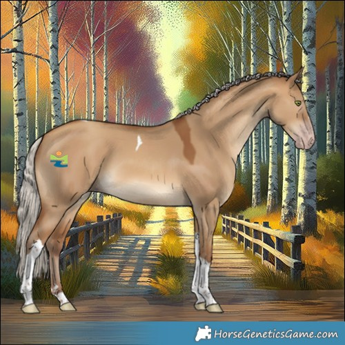 Horse Color:Gray Silver Amber Champagne Dun Tobiano 