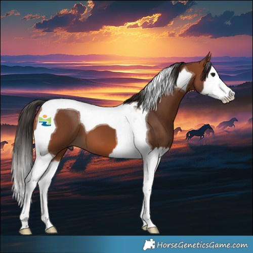 Horse Color:Bay Splash Tobiano 