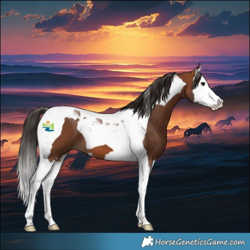 Horse Color:Bay Splash Tobiano 