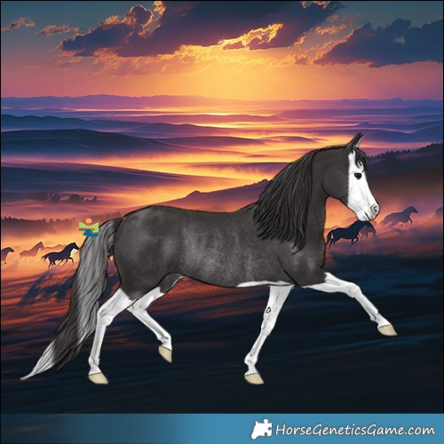 Horse Color:Smoky Black Splash Rabicano 