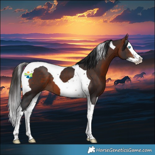 Horse Color:Bay Splash Tobiano