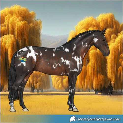 Horse Color:White Spotted Brown Rabicano 