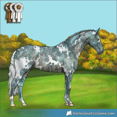 Horse Color:Watercolor White Spotted Chocolate Silver Black Chinchilla Ice