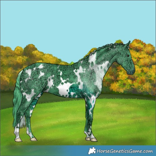 Horse Color:Watercolor White Spotted Chocolate Smoky Black Chinchilla Ice