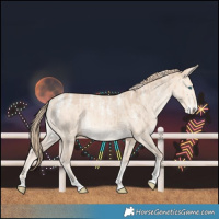 Horse Color:Powder White Perlino Dun Brindle 