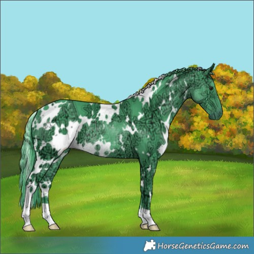 Horse Color:Watercolor White Spotted Chocolate Black Chinchilla Ice 