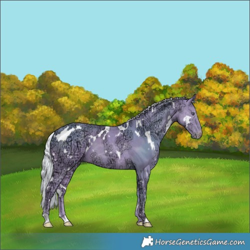 Horse Color:Watercolor White Spotted Chocolate Silver Smoky Creme Chinchilla Ice 