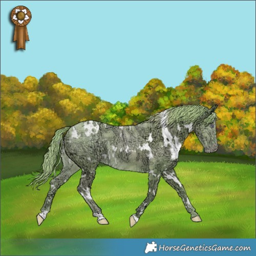 Horse Color:Watercolor White Spotted Smoky Creme Chinchilla Ice