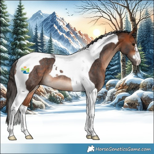 Horse Color:Bay Tobiano Rabicano