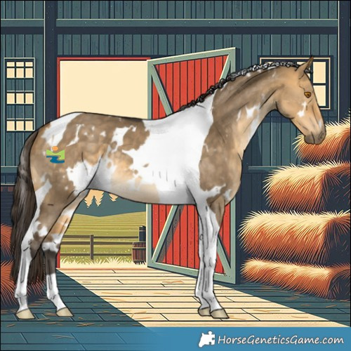 Horse Color:White Spotted Buckskin Dun Tobiano 
