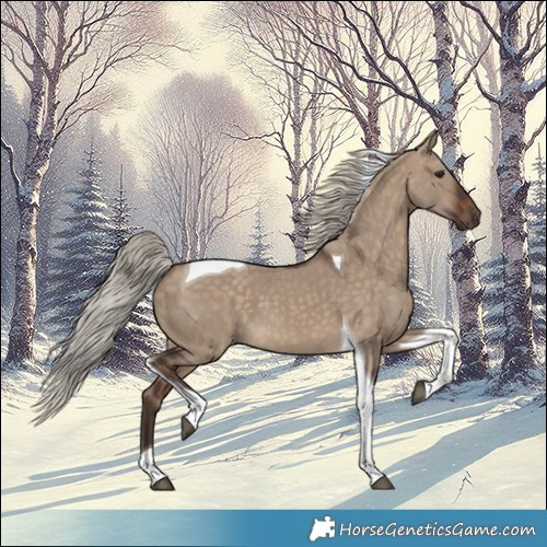Horse Color:Silver Brown Dun Tobiano 