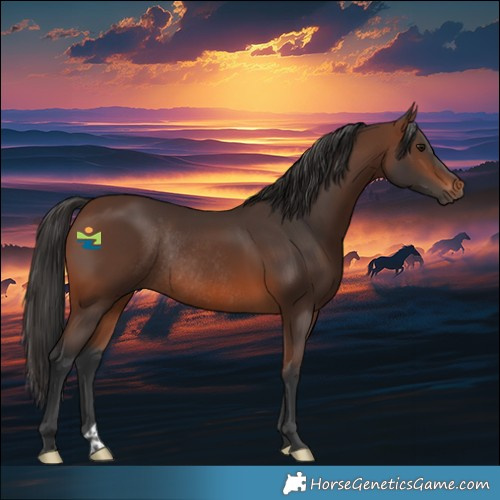 Horse Color:Brown Rabicano 