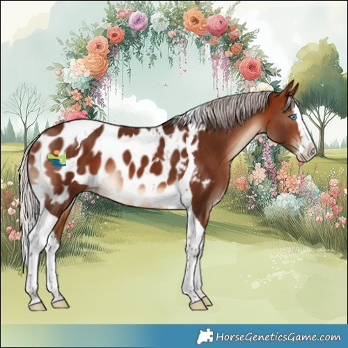 Horse Color:Silver Bay Splash Tobiano Appaloosa Rabicano
