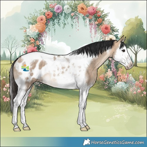 Horse Color:Bay Dun Splash Tobiano Appaloosa Rabicano