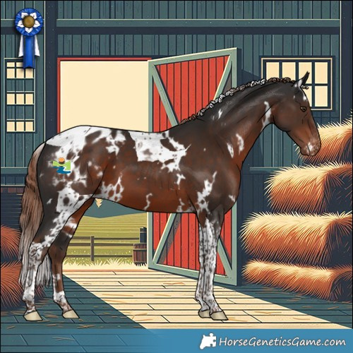 Horse Color:White Spotted Liver Chestnut Tobiano Blanket
