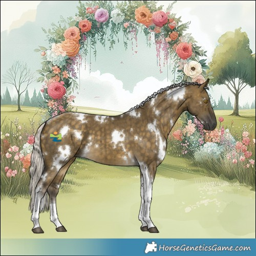 Horse Color:White Spotted Silver Buckskin Dun Tobiano Brindle