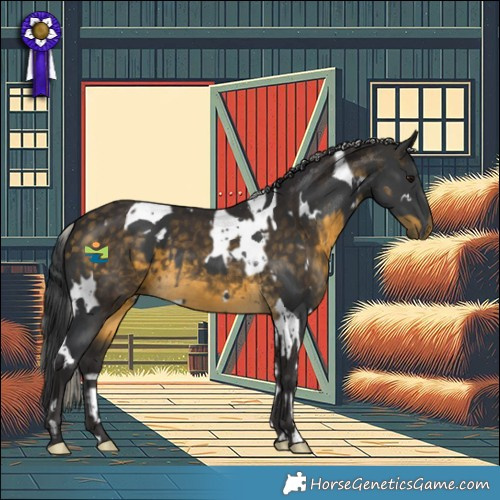 Horse Color:White Spotted Black Tobiano  and Silver Buckskin 