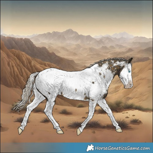 Horse Color:Silver Buckskin Splash Near Fewspot 