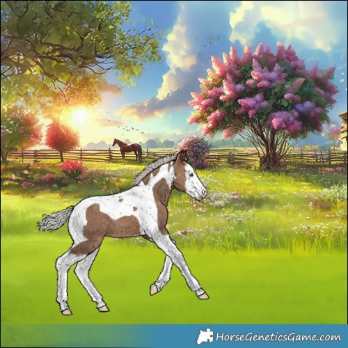 Horse Color:Silver Brown Dun Splash Tobiano 