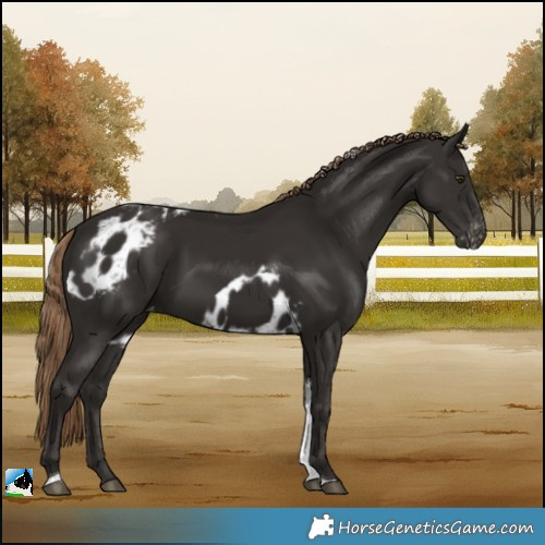 Horse Color:Liver Chestnut Tobiano Skewed LP Spotted 